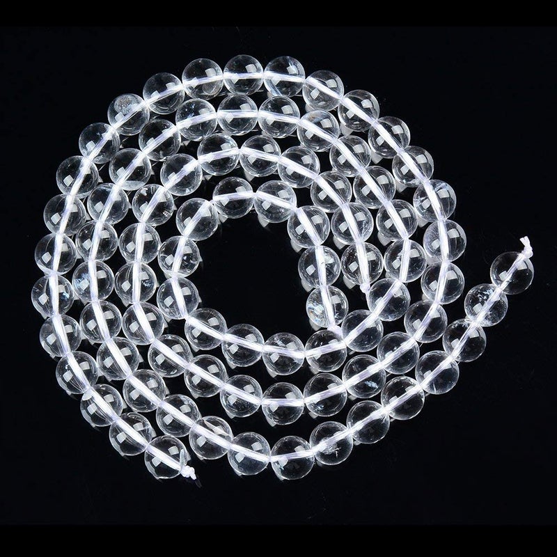 PLTbeads Gorgeous Natural Gemstone Loose Beads Smooth Round Approxi 15.5 inch DIY Bracelet Necklace for Jewelry Making (8mm, Smooth Crystal Quartz) - Image 2